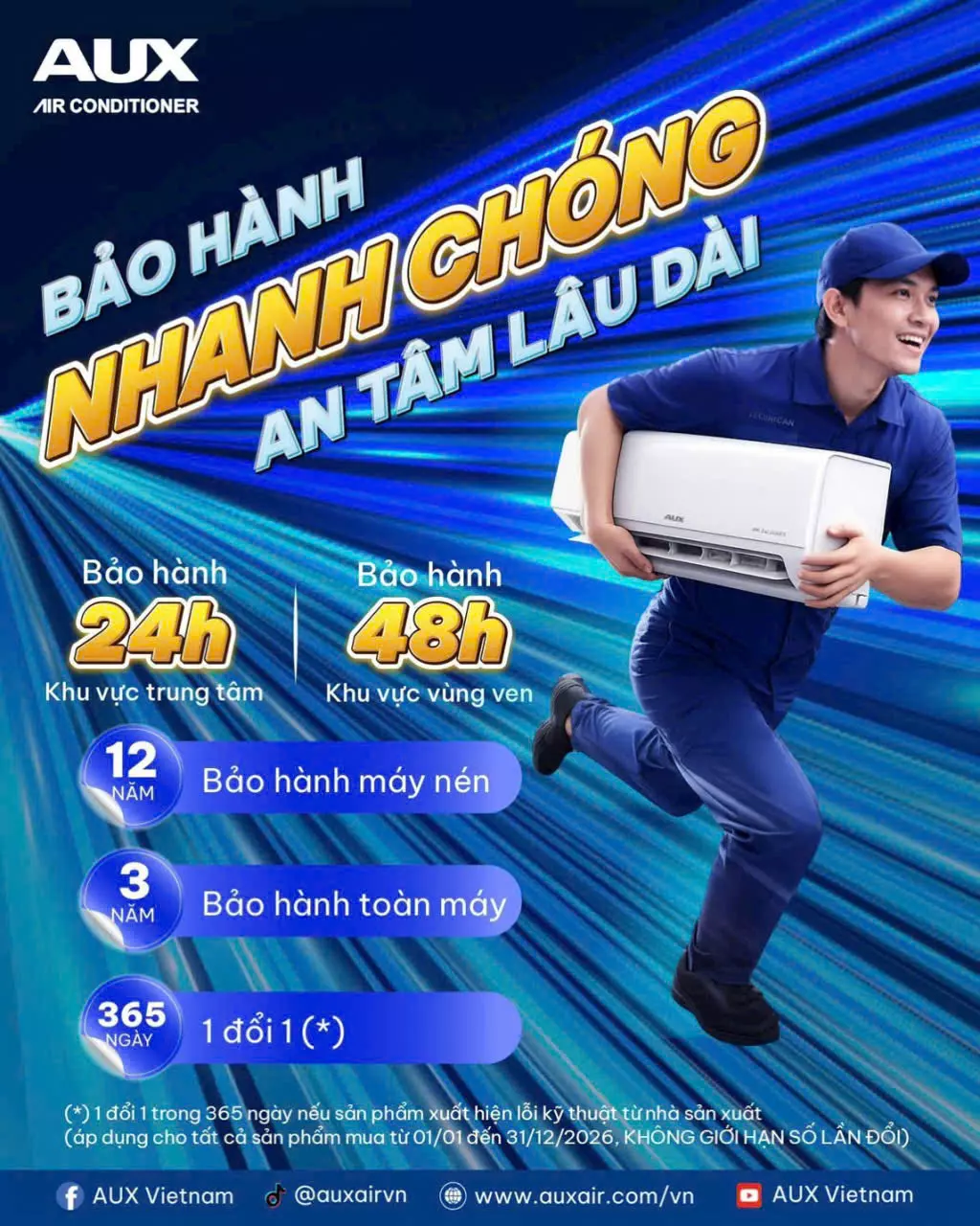Mạng lưới trạm bảo hành AUX phủ khắp cả nước
