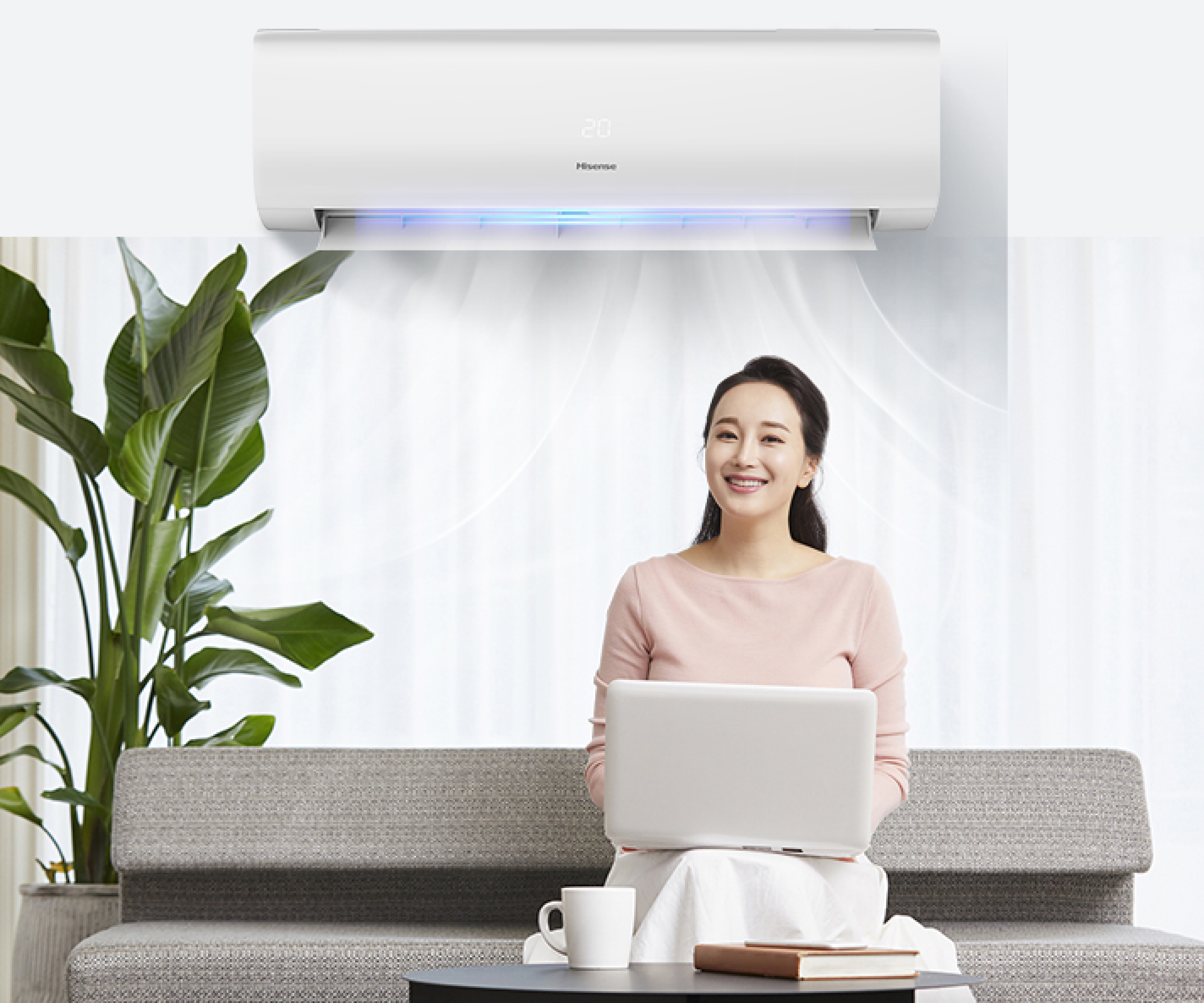 Máy lạnh Hisense luồng gió xa đến 18m, giúp không khí lạnh lan đều khắp phòng.