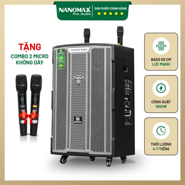 Loa Kéo Nanomax SK-18Q6 Bass 50cm 1600w Karaoke Bluetooth