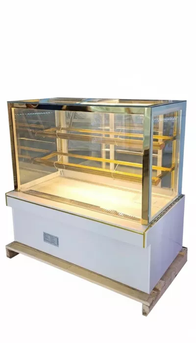 Tủ bánh kem Oucboll YH-1800-3 - 180CM Kính Vuông - màu trắng 3 tầng