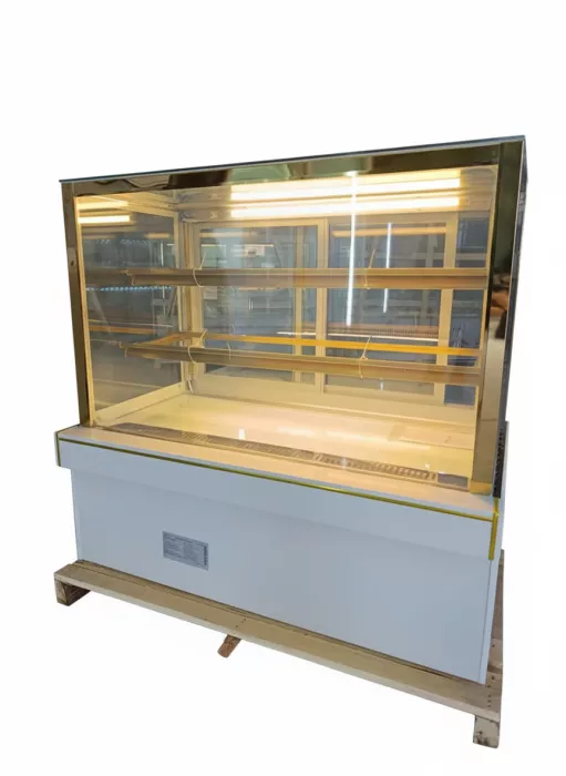 Tủ bánh kem Oucboll YH-1500-3 - 150CM Kính Vuông - màu trắng 3 tầng