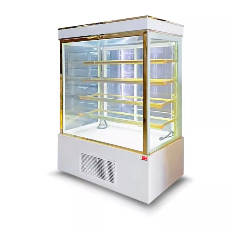 Tủ bánh kem Oucboll YH-1200-5 - 120CM Kính Vuông - màu trắng 5 tầng