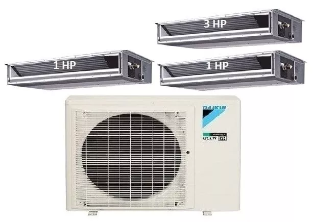 Máy Lạnh Multi Daikin Inverter 1 Dàn Nóng 4 HP + 3 Dàn Lạnh Giấu Trần Nối Ống Gió 1 HP-3 HP