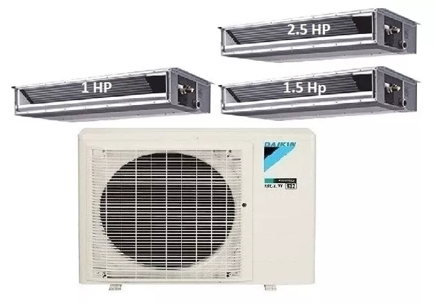 Máy Lạnh Multi Daikin Inverter 1 Dàn Nóng 4HP + 3 Dàn Lạnh Giấu Trần Nối Ống Gió 1HP-1.5HP-2.5Hp