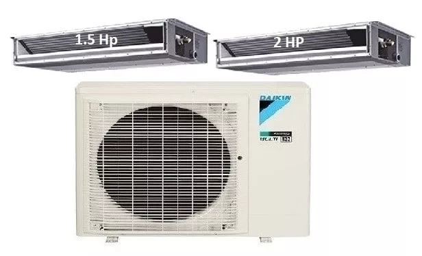 Máy Lạnh Multi Daikin Inverter 1 Dàn Nóng 3 HP + 2 Dàn Lạnh Giấu Trần Nối Ống Gió 1.5 HP – 2 HP