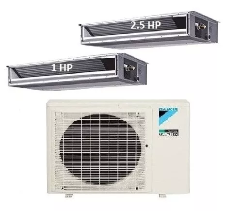 Máy Lạnh Multi Daikin Inverter 1 Dàn Nóng 3.5 HP + 2 Dàn Lạnh Giấu Trần Nối Ống Gió 1 HP-2.5 HP