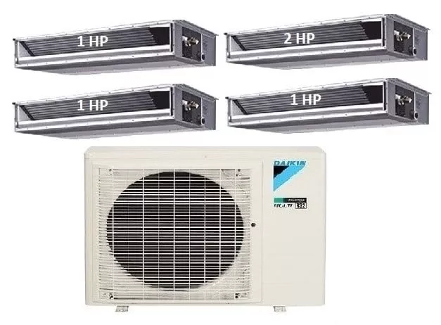 Máy Lạnh Multi Daikin Inverter 1 Dàn Nóng 4 HP + 4 Dàn Lạnh Giấu Trần Nối Ống Gió 1 HP – 2 HP