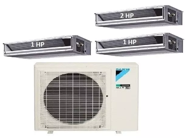 Máy Lạnh Multi Daikin Inverter 1 Dàn Nóng 3.5 HP + 3 Dàn Lạnh Giấu Trần Nối Ống Gió 1 HP – 2 HP