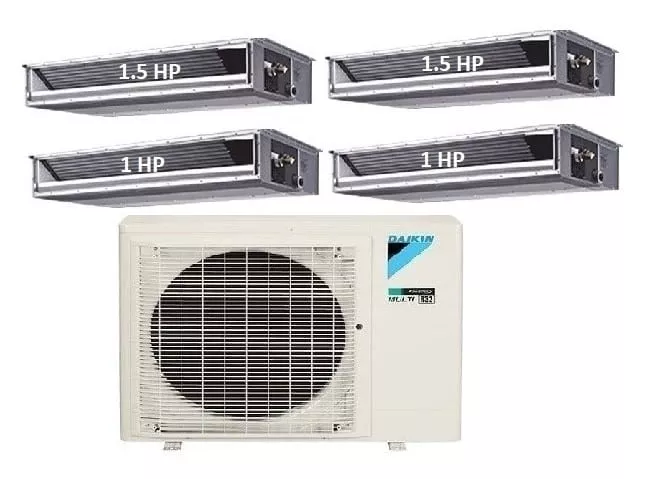 Máy Lạnh Multi Daikin Inverter 1 Dàn Nóng 4 HP + 4 Dàn Lạnh Giấu Trần Nối Ống Gió 1 HP – 1.5 HP