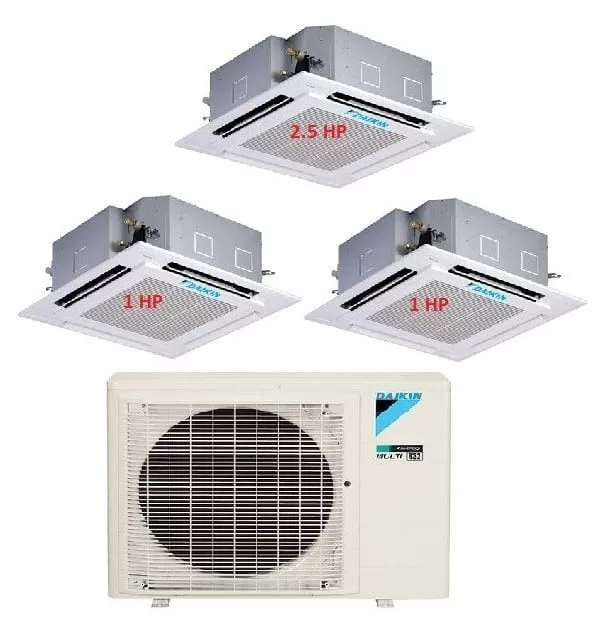 Máy Lạnh Multi Daikin Inverter 1 Dàn Nóng 4 HP + 3 Dàn Lạnh Âm Trần 1 HP – 2.5 HP