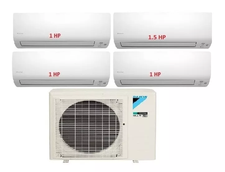 Máy Lạnh Multi Daikin Inverter 1 Dàn Nóng 4 HP + 4 Dàn Lạnh Treo Tường 1 HP - 1.5 HP