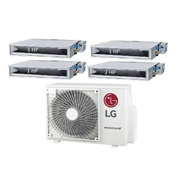 Máy Lạnh Multi LG 1 Dàn Nóng 5 Hp + 4 Dàn Lạnh Âm Trần Nối Ống Gió 1 Hp - 2 Hp
