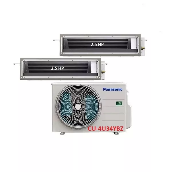 Máy Lạnh Multi Panasonic Inverter 1 Dàn Nóng 4 Hp + 2 Dàn Lạnh Nối Ống Gió 2.5 Hp