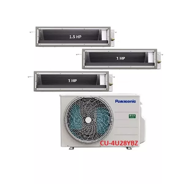 Máy Lạnh Multi Panasonic Inverter 1 Dàn Nóng 3 Hp + 3 Dàn Lạnh Nối Ống Gió 1 Hp-1.5 Hp
