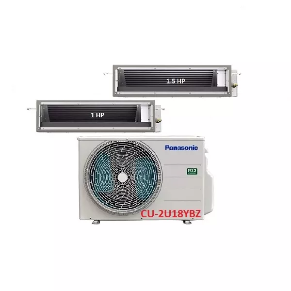 Máy Lạnh Multi Panasonic Inverter 1 Dàn Nóng 2 Hp + 2 Dàn Lạnh Nối Ống Gió 1 Hp-1.5 Hp