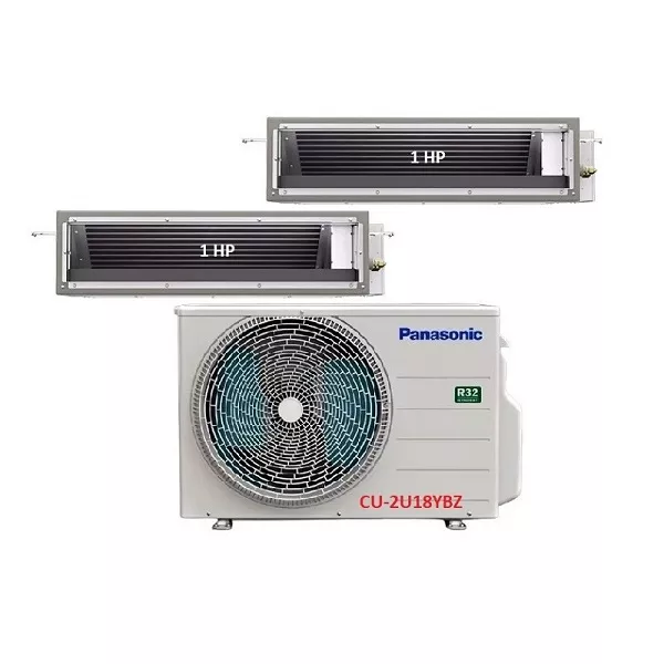 Máy Lạnh Multi Panasonic Inverter 1 Dàn Nóng 2 Hp + 2 Dàn Lạnh Nối Ống Gió 1 Hp