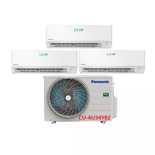 Máy Lạnh Multi Panasonic Inverter 1 Dàn Nóng 4 Hp + 3 Dàn Lạnh Treo Tường 1 Hp-1.5 Hp-2.5 Hp