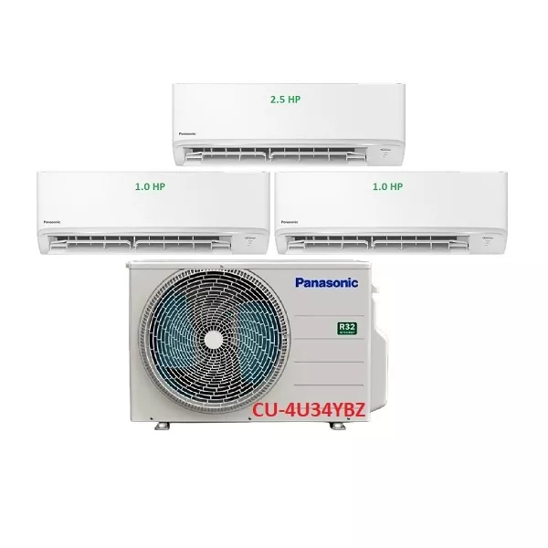 Máy Lạnh Multi Panasonic Inverter 1 Dàn Nóng 4 Hp + 3 Dàn Lạnh Treo Tường 1 Hp-2.5 Hp