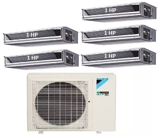 Máy Lạnh Multi Daikin Inverter 1 Dàn Nóng 4 HP + 5 Dàn Lạnh Giấu Trần Nối Ống Gió 1 HP
