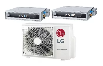 Máy Lạnh Multi LG 1 Dàn Nóng 5 Hp + 2 Dàn Lạnh Âm Trần Nối Ống Gió 2.5 Hp