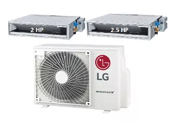 Máy Lạnh Multi LG 1 Dàn Nóng 4 Hp + 2 Dàn Lạnh Âm Trần Nối Ống Gió 2 Hp - 2.5 Hp