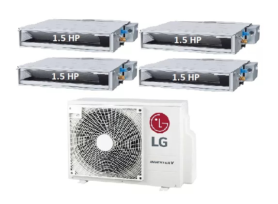 Máy Lạnh Multi LG 1 Dàn Nóng 5 Hp + 4 Dàn Lạnh Âm Trần Nối Ống Gió 1.5 Hp