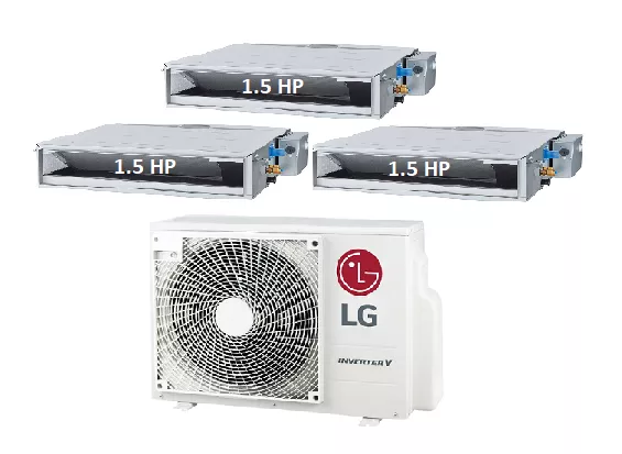 Máy Lạnh Multi LG 1 Dàn Nóng 3.5 Hp + 3 Dàn Lạnh Âm Trần Nối Ống Gió 1.5 Hp