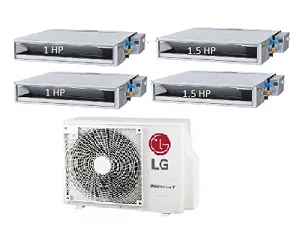 Máy Lạnh Multi LG 1 Dàn Nóng 4 Hp + 4 Dàn Lạnh Âm Trần Nối Ống Gió 1 Hp - 1.5 Hp