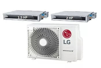 Máy Lạnh Multi LG 1 Dàn Nóng 2.5 Hp + 2 Dàn Lạnh Âm Trần Nối Ống Gió 1.5 Hp - 2 Hp